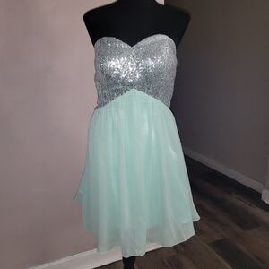 🌷🩵Sequin Criss Cross Mint dress🎀